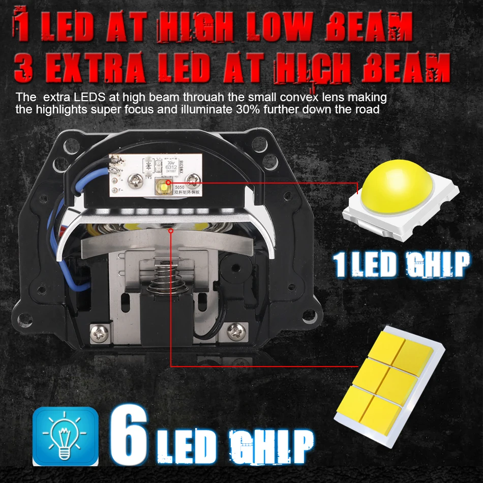 Bi LED Projector Lenses 3 Inch - огляд і ціна Headlight Aiming Tool